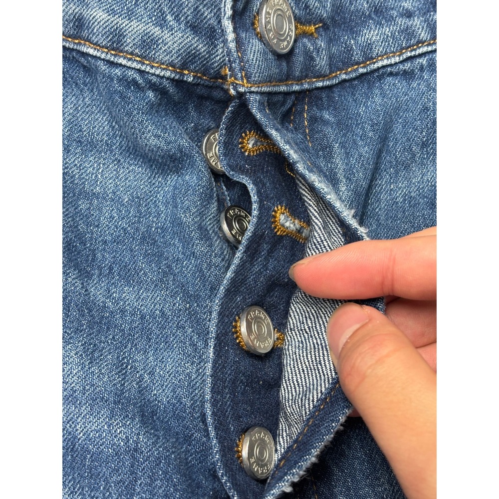 FRAME Le Slouch Straight Leg Paneled Button Fly Jeans Medium Wash Womens 32X32 - Picture 3 of 11